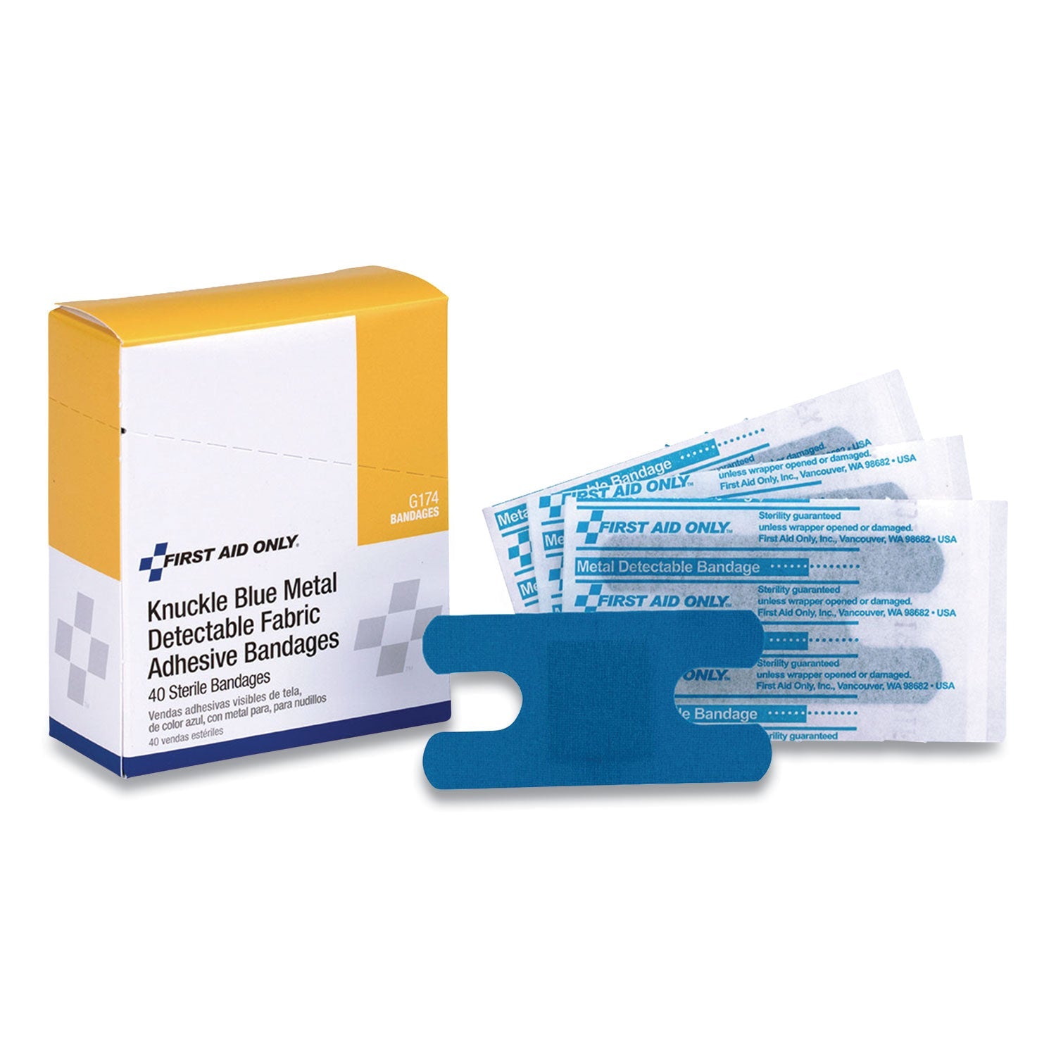 first-aid-only-blue-metal-detectable-fabric-adhesive-bandages-num-faog174_1